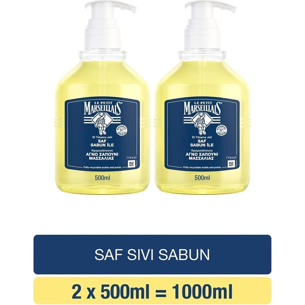 Le Petit Marseillais Saf Sıvı Sabun 500 ml x 2 adet Sabunlar Fiyatı