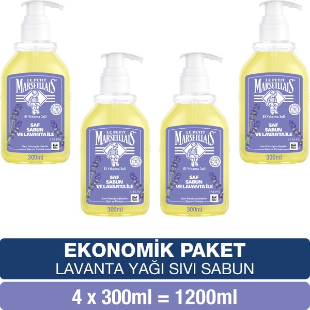 Le Petit Marseillais Saf Sıvı Sabun Lavanta Yağı 300 ml x4 Ekonomik Paket El Bakımı Fiyatı