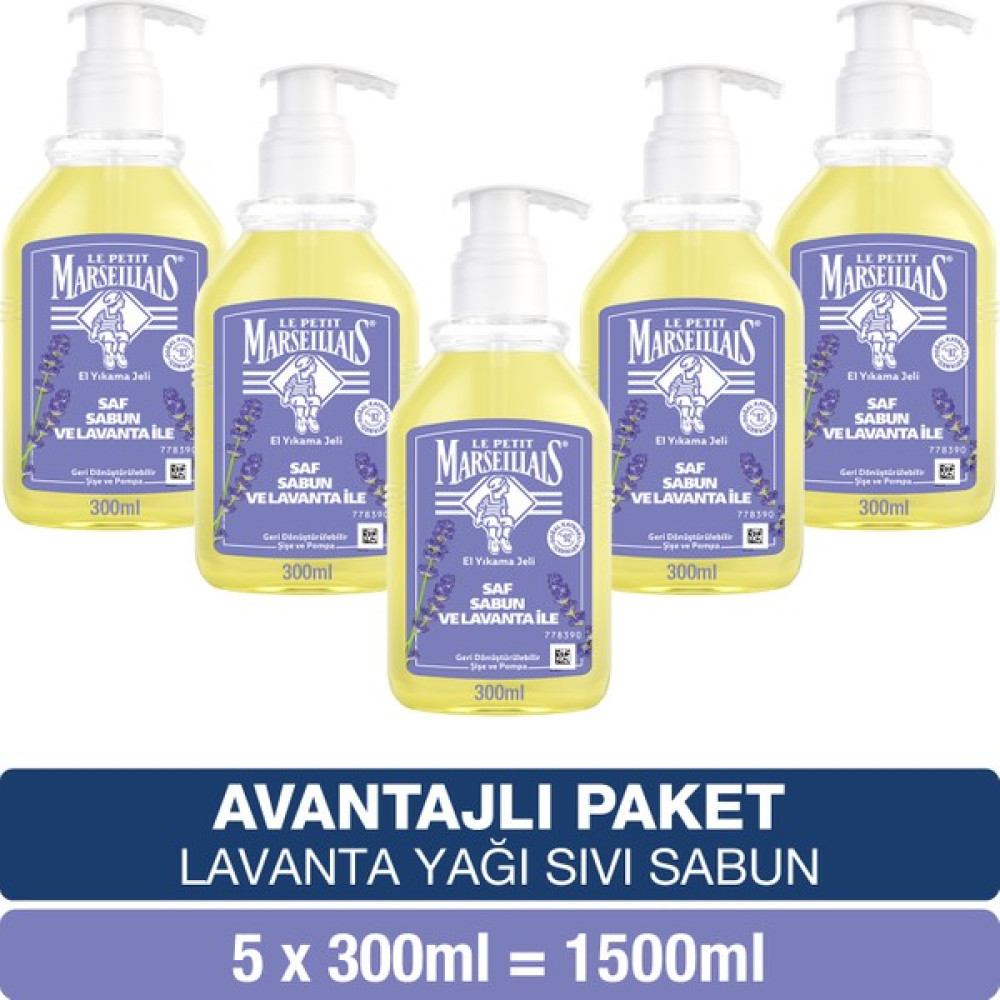 Le Petit Marseillais Saf Sıvı Sabun Lavanta Yağı 300 ml x5 Avantajlı Paket El Bakımı Fiyatı