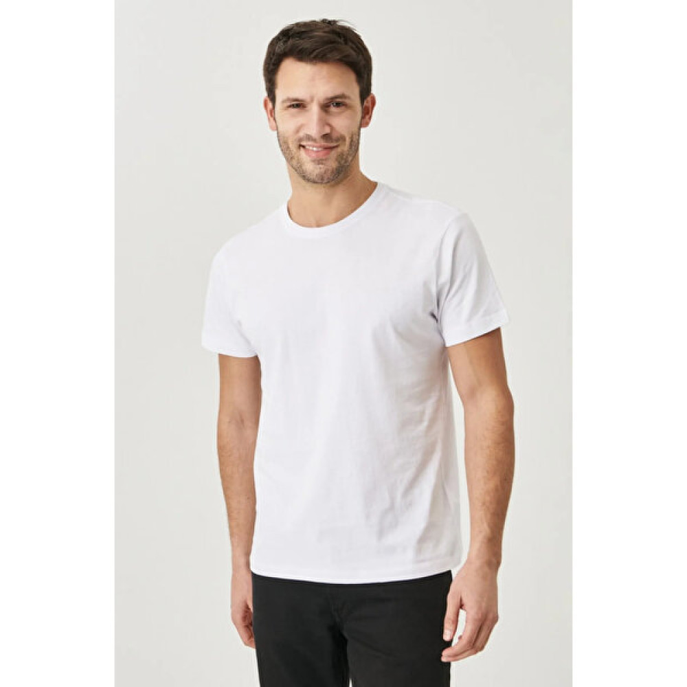 Leadermen Erkek Siyah ve Beyaz Bisiklet Yaka Tişört Erkek T-shirt Fiyatı