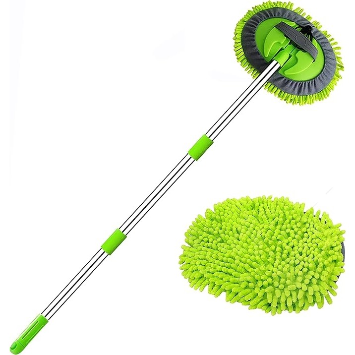Leaf Shop 47.5" Araba Yıkama Fırçası Paspas Temizleme Aleti Uzun Saplı Yıkama Detaylandırma Kiti Arabalar Kamyon, Suv, Rv, Römork, Tekne 2'si 1 Ara... Araca Özel Paspaslar Fiyatı