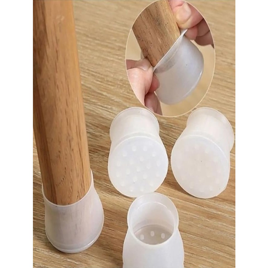 Leaf Shop Masa Sandalye Ayak Koruyucu, Sandalye Çorabı, Sandalye Sürtünme Ses Önleyici Silikon, 12 Adet (Beyaz) Standart Sandalye Fiyatı