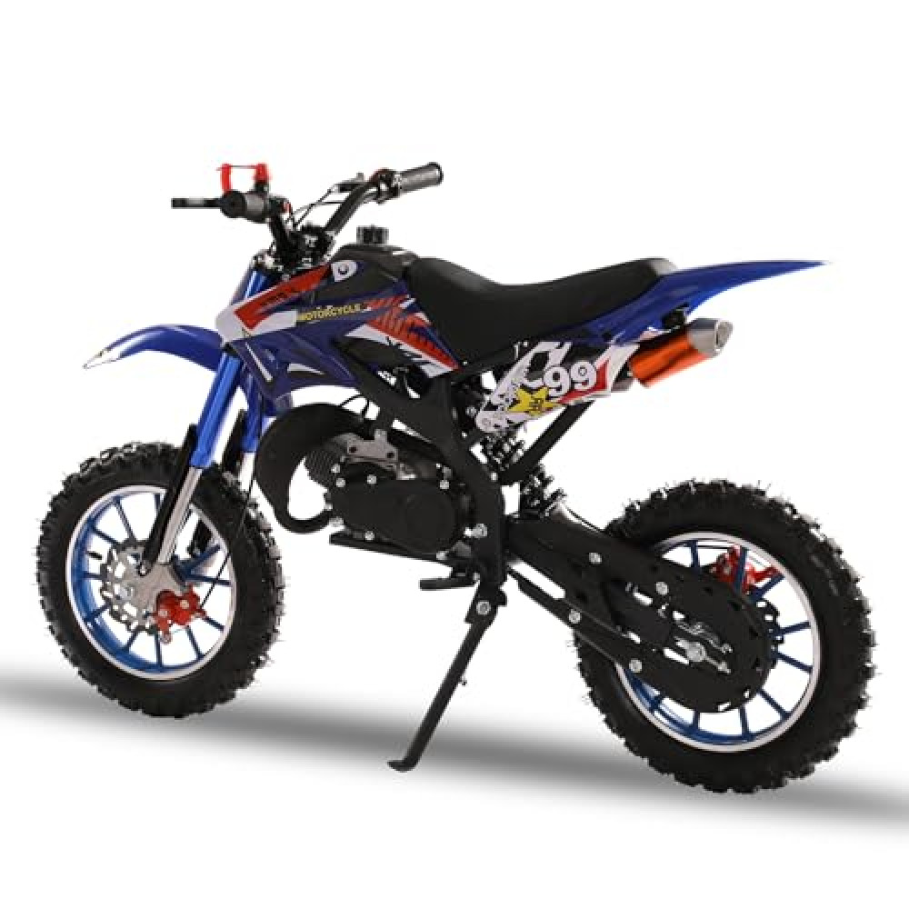 leasote Kids Dirt Bike,50CC 2-Stroke Dirt Bike for Kids,Gas Powered Off-Road Mini Bike with Front & Rear Disc Brake,Mini Motorcycle Motocross Dirt Bike for Kids Adult,Up to 25 Mph,Max Load 330 LBS