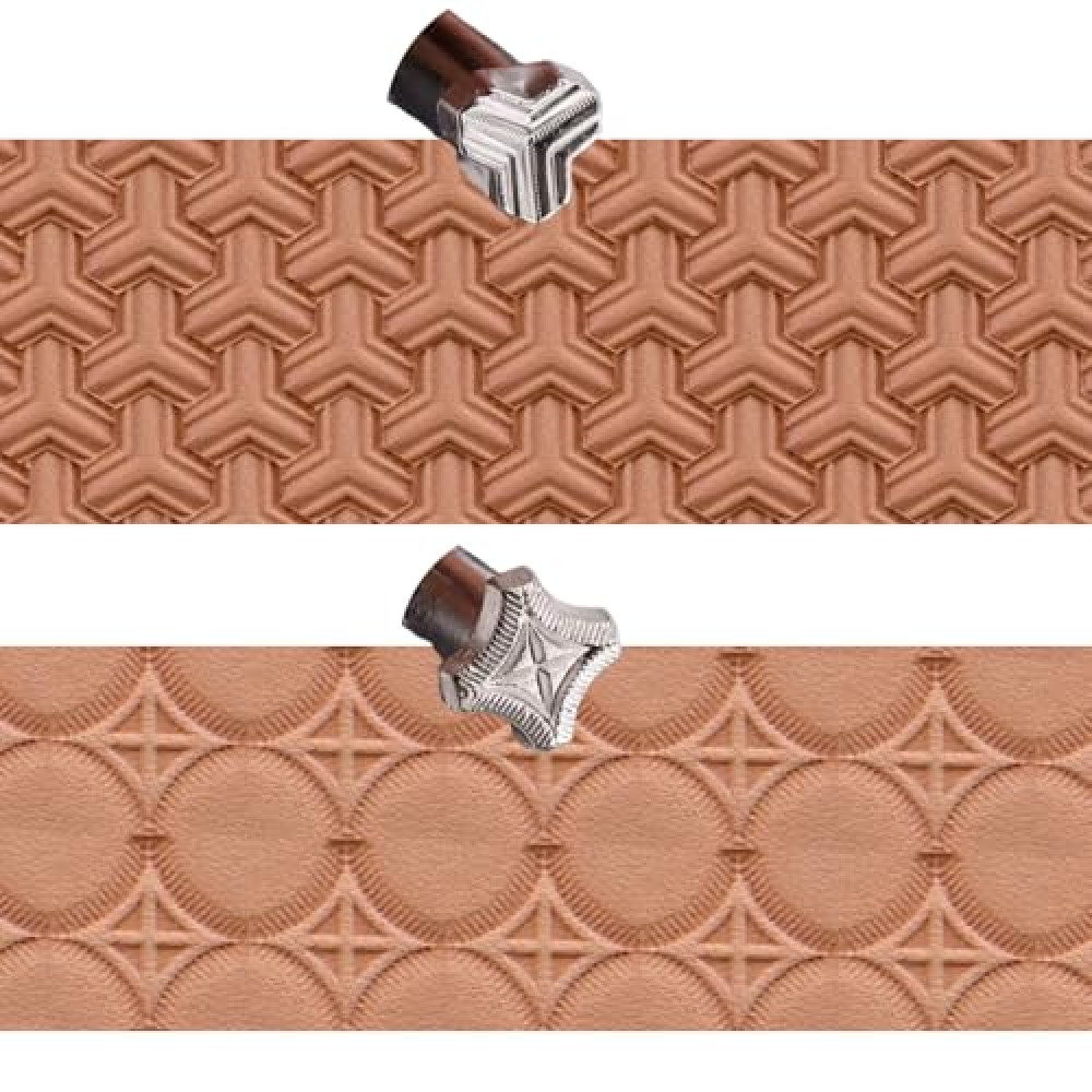 Leather Stamping Tools,2 Pieces Professional Leather Stamps for Craft Working(121-2+870)