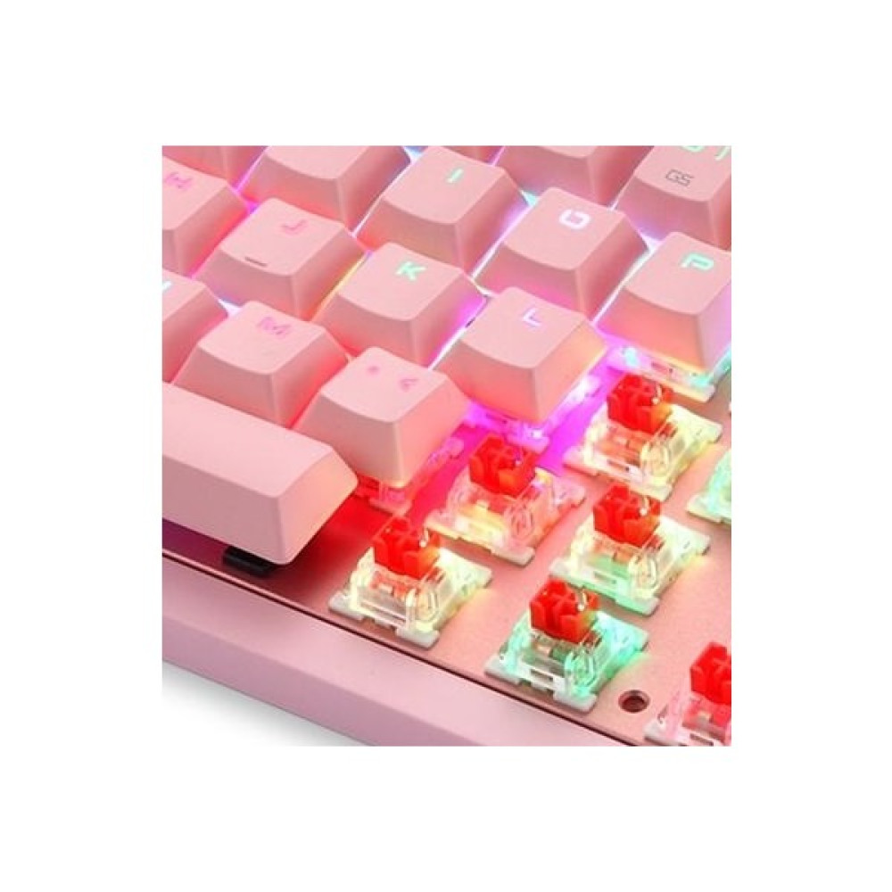 Leaven K550 Kablolu Hot-Swap Blue Switch RGB Mekanik Klavye 87 Tuş - Kırmızı Switch - Pembe Oyuncu Klavyesi Fiyatı
