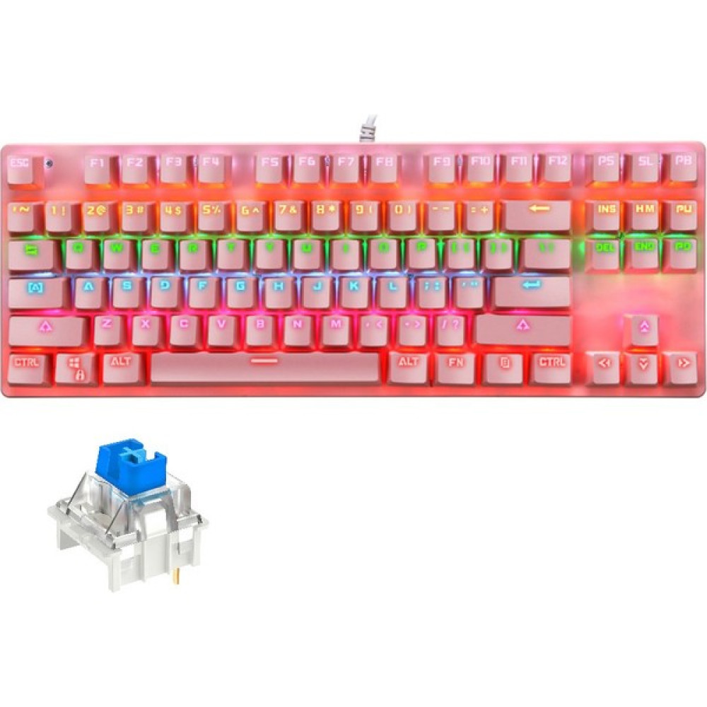 Leaven K550 Kablolu Klavye LED Rgb 87 Tuşlu Switch Renk Seçeneği Gökkuşağı Renler Mekanik Oyuncu Işıklı Klavye Ergonomik Tasarım Rahat 150CM Kablo ... Oyuncu Klavyesi Fiyatı