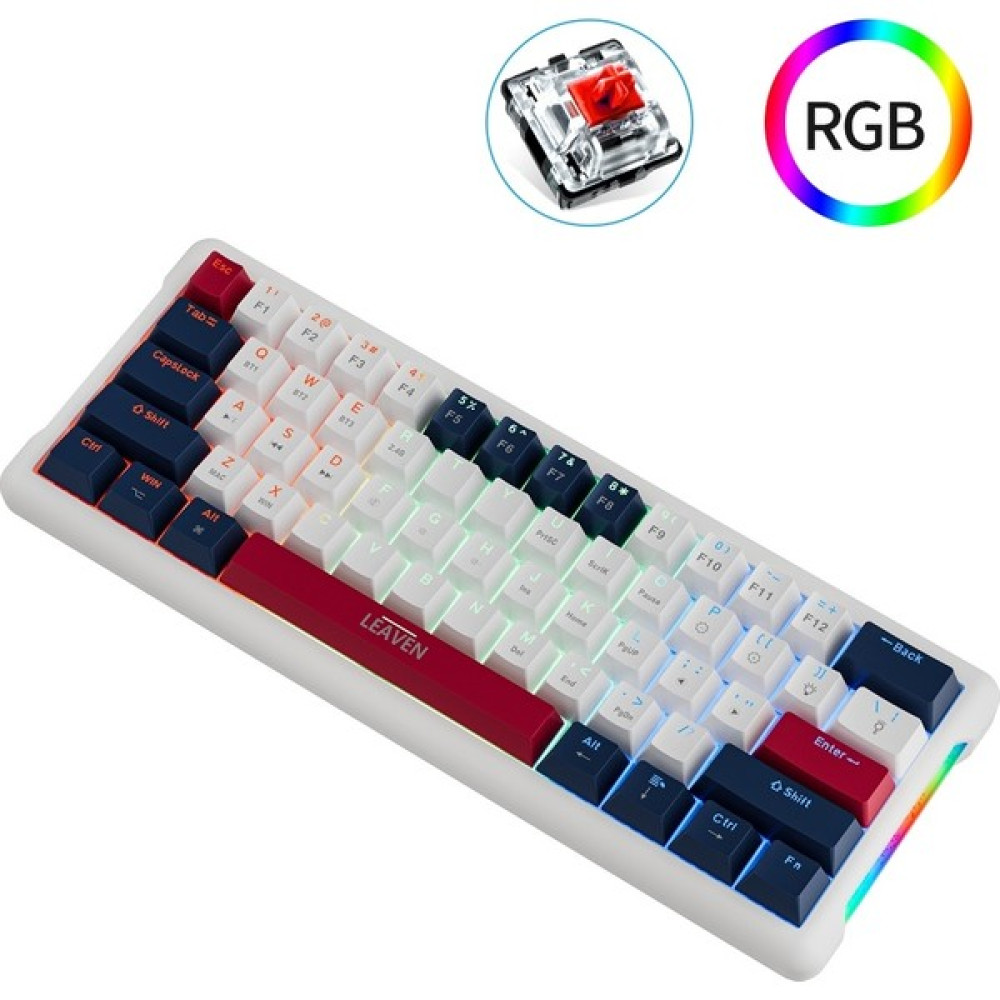 Leaven K610 Kablolu Mekanik Oyuncu Klavyesi-Red Switch Hot Swap Rgb-61 Tuş - Beyaz - Mavi Oyuncu Klavyesi Fiyatı