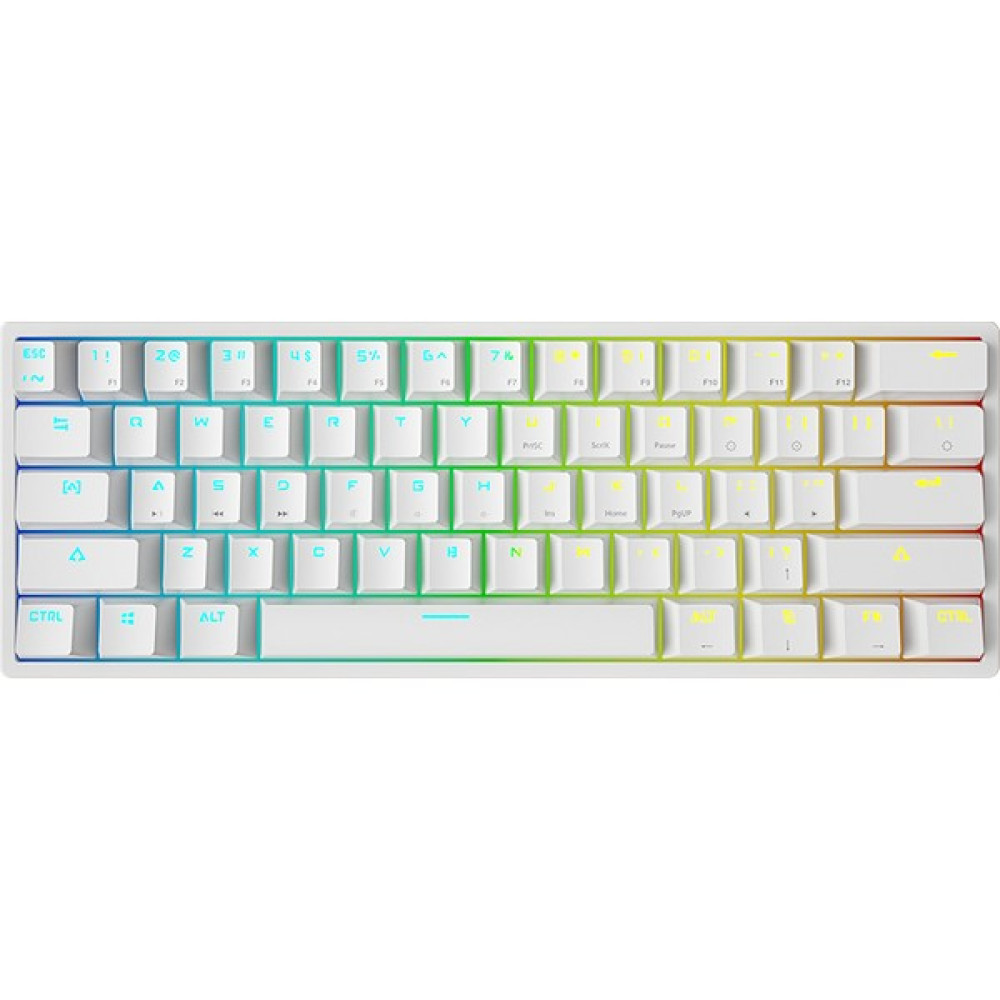 Leaven K620 Rgb 61 Tuş Mavi Switch Kablolu Tam Mekanik Klavye - Blue switch - Beyaz Oyuncu Klavyesi Fiyatı