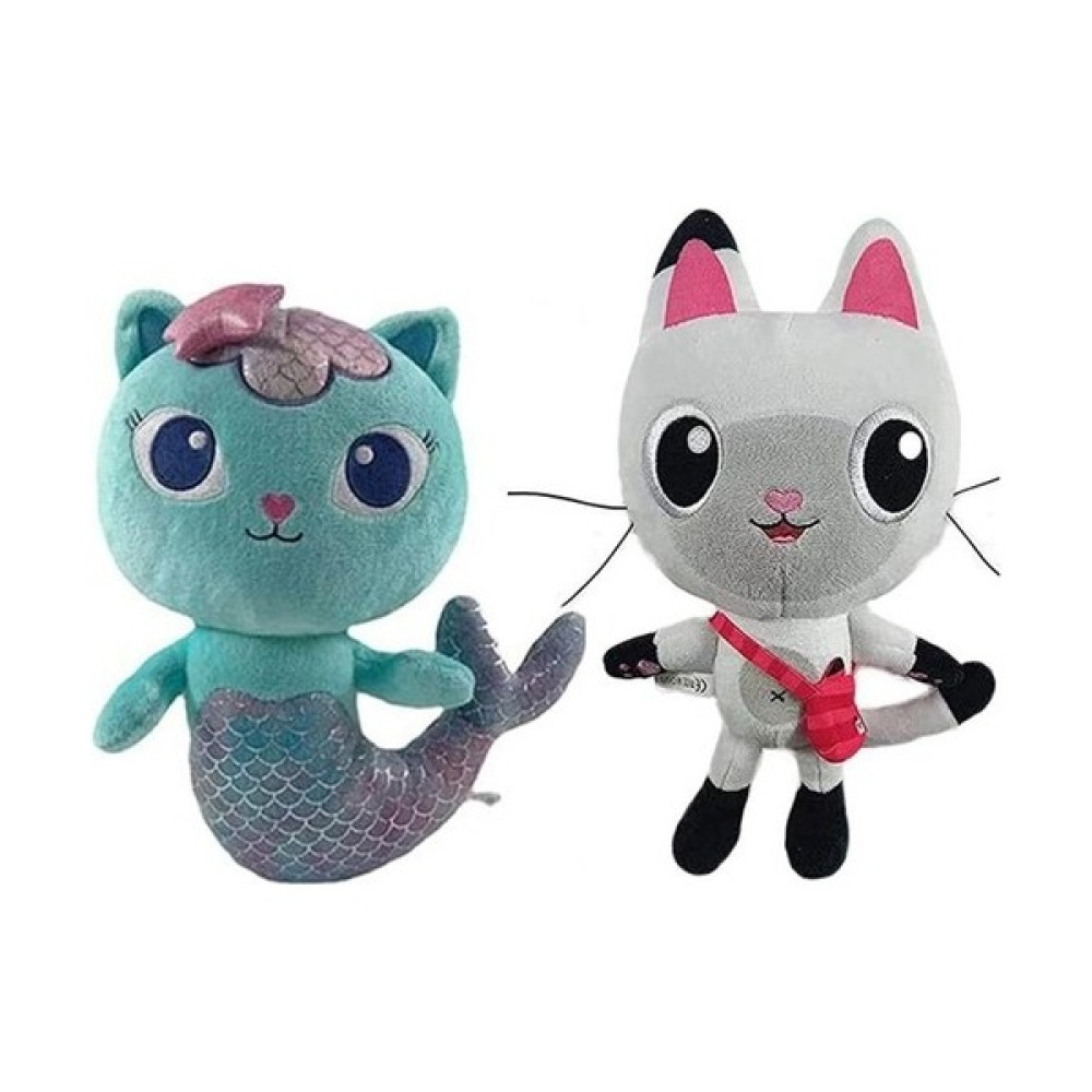 Leca 2'li 25 cm Anime Gabby Dollhouse Peluş Oyuncak (Yurt Dışından) - Beyaz - Yeşil Peluş Oyuncaklar Fiyatı