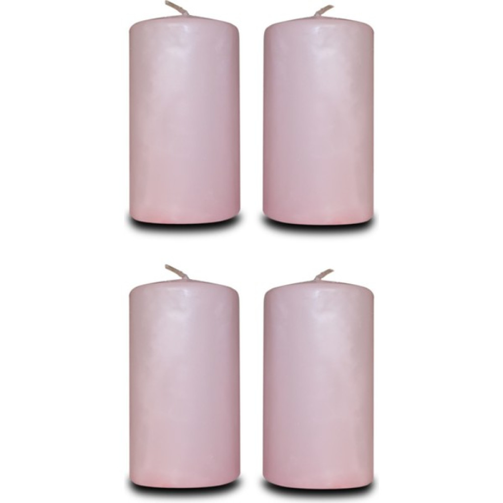 Lecarbee Candles 4’lü Silindir Mum – Pembe Dekoratif Mum Fiyatı