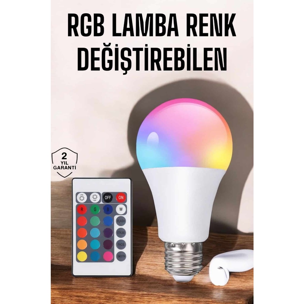 LED Ampul Enerji Dostu Rgb Işıklı 100W LED Işık Nemere - 1 - Renkli Diğer Fiyatı