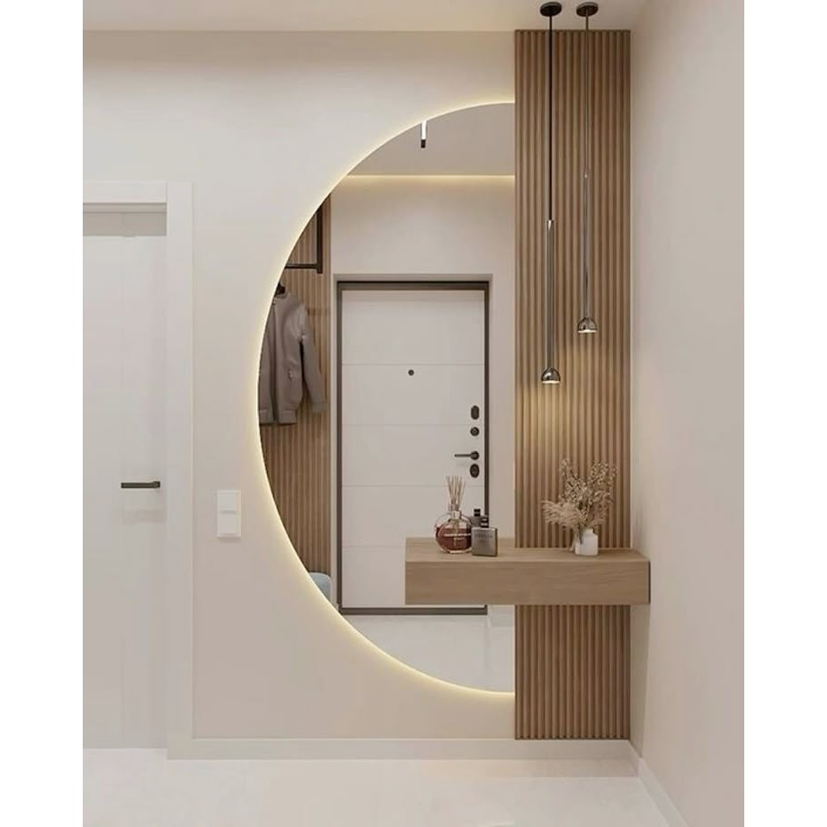 LED Ayna, Yarımay Ayna, Dekoratif Ayna, Duvar Aynası, Konsol Aynası, Holl Aynası, Günışığı LED - 200X100 Çerçeveli Ayna Fiyatı