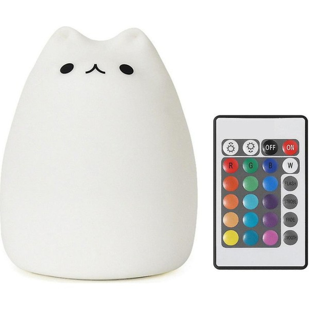 LED Gece Lambası, LED Kedi Gece Lambası Silikon Bebek Gece Işık Taşınabilir Çocuk Gece Işık 7 Renkler Gece Lambası ile Başucu Lambası USB Şarj Edil... Gece Lambası Fiyatı
