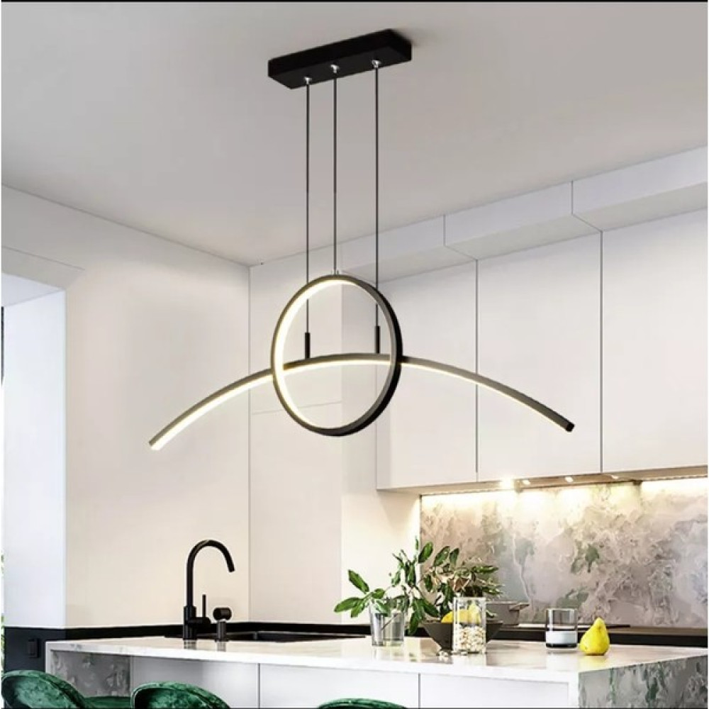 LED Halkalı Yay Gold Gövde Sarkıt Model Modern LED Aydınlatma Avize Fiyatı