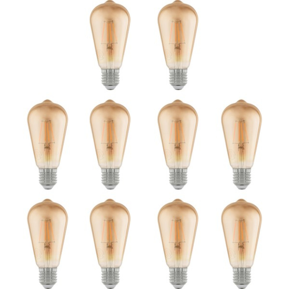 LED Lamp 8W ST64 Rustik LED Ampul ST64-8 10'lu Paket - Sarı Tasarruflu Ampul Fiyatı
