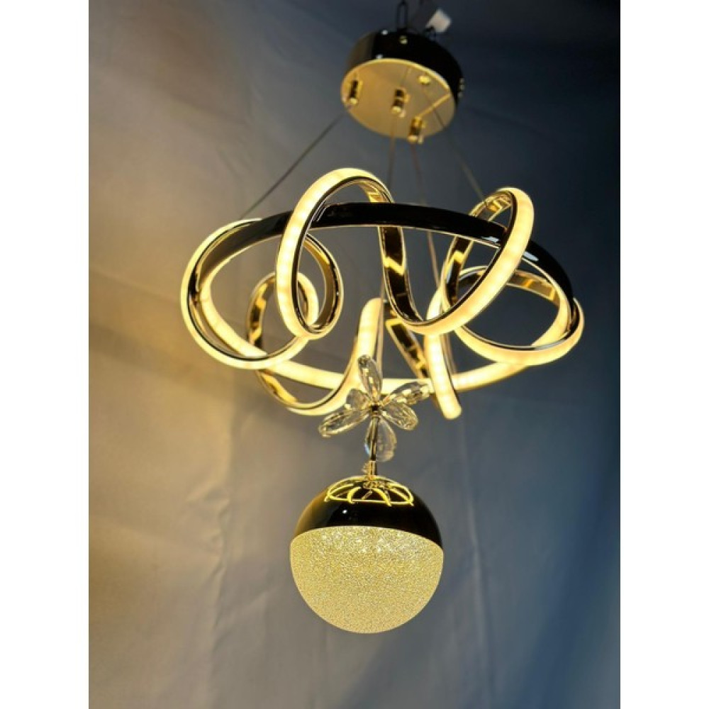 LED Modern Tekli Sarkıt Power LED Avize Gold Sarı 3 Renk (Beyaz,sarı,g.ışığı). Ledli Avize. - 2'li Avize Fiyatı