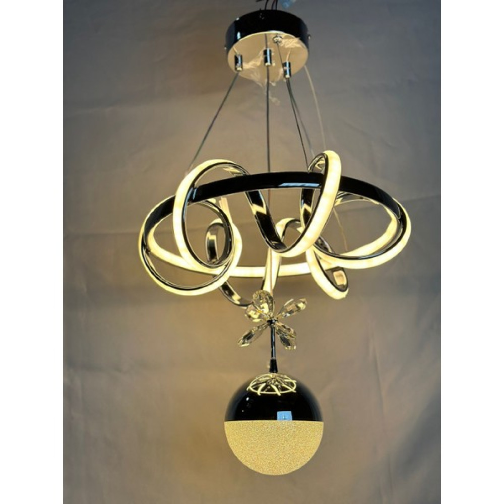 LED Modern Tekli Sarkıt Power LED Avize Krom Gümüş 3 Renk (Beyaz,sarı,g.ışığı). Ledli Avize. - 2'li Avize Fiyatı