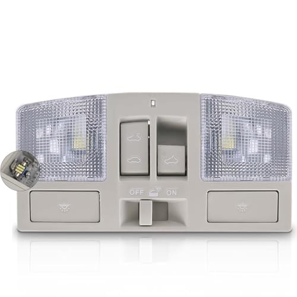 LED Overhead Console w/Sunroof Switch Fit for Mazda 3 2010 2011 2012 2013, Interior Ceiling Roof Reading Dome Light Map Lamp Replace# BBM6-69-970B-75, BCN8-69-970B-75, BBM669970B75