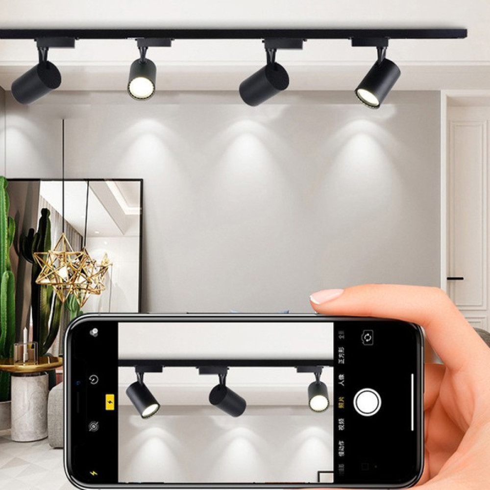 Led Projem 30W LED Ray Spot Siyah 4 Adet ve 1 Metre Ray Set - Gün Işığı Spot Fiyatı
