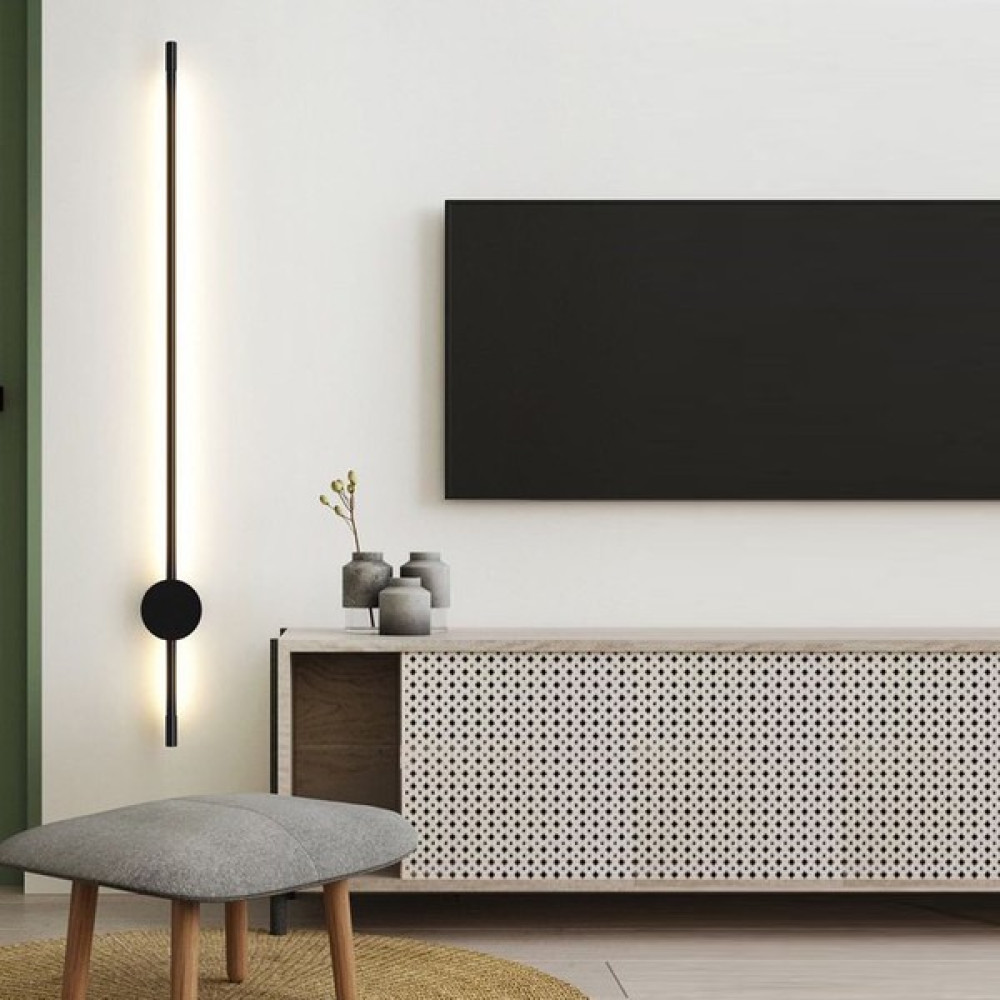 Led Projem Dekoratif Modern LED Aplik 100CM Günışığı - Siyah Aplikler Fiyatı