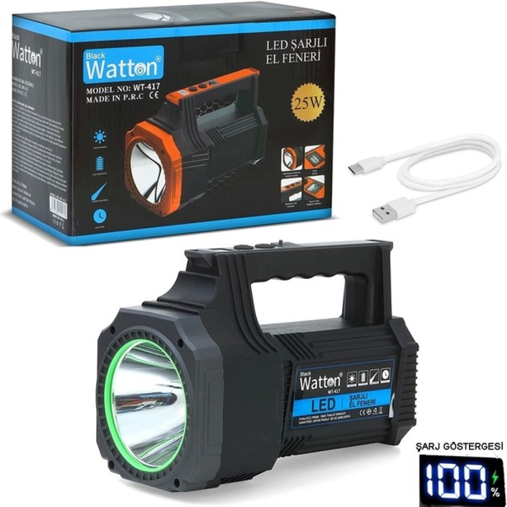 LED Şarjlı El Feneri 25W WT-417 - 2 Oto Boyaları Fiyatı