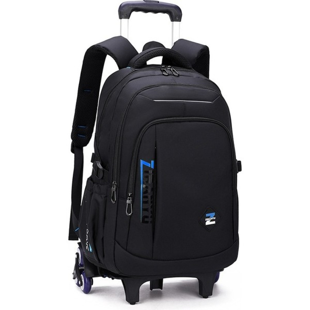 Leda Ziranyu Tekerlekli Çekçekli Desenli Sırt Çantası - Siyah - Mavi (Yurt Dışından) - Beyaz - Siyah Okul Çantası Fiyatı