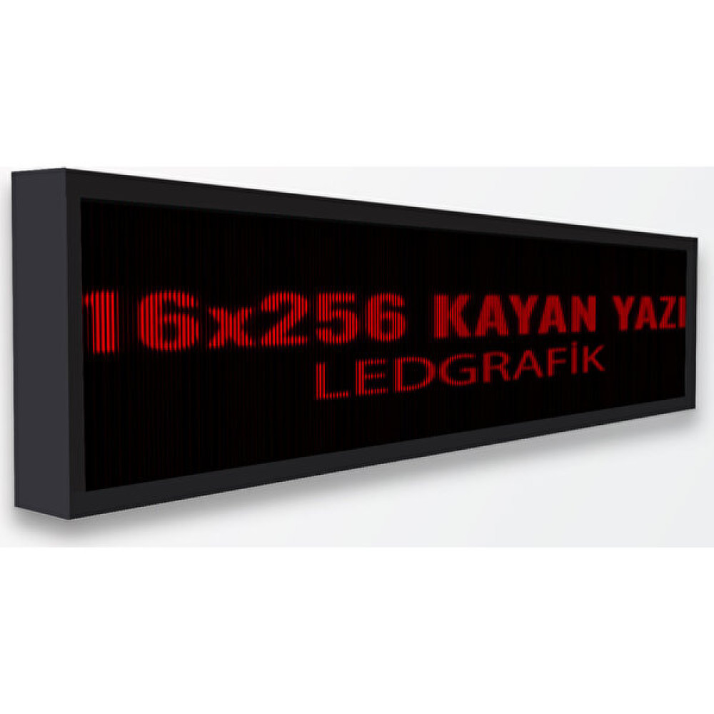 Ledgrafik Kayan Yazı Kırmızı Led Tabela - 16 x 256 cm Led Aydınlatmalar Fiyatı