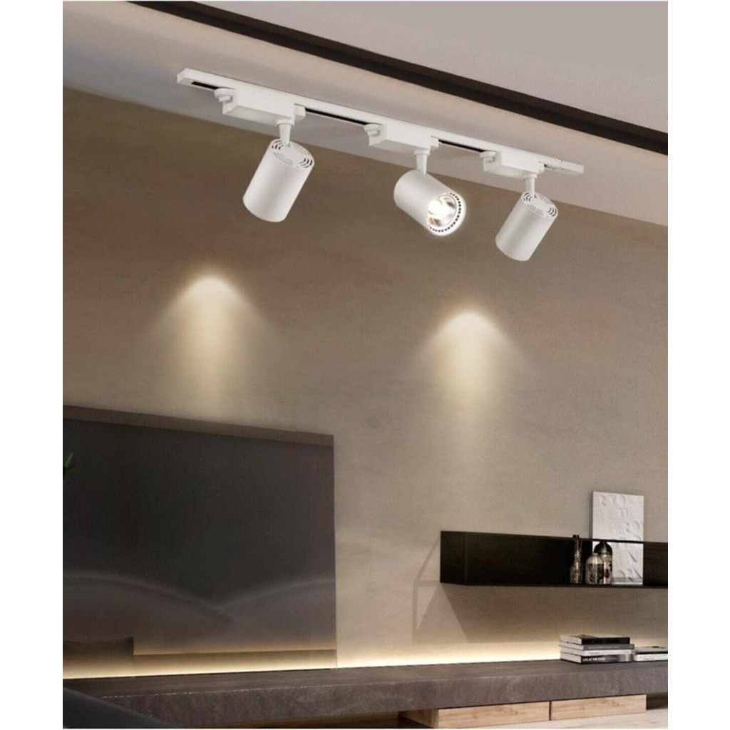 Ledim Beyaz Metal Kasa Set Beyaz Kasa Günışığı Renkli Spot 4 Adet 30W LED Ray Spot Lamba 1 Metre Ray Dahi - Ahşap Diğer Fiyatı