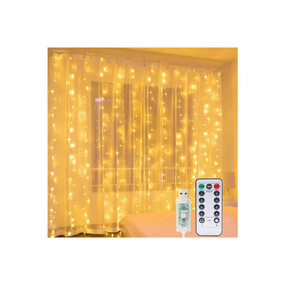 ledison Kumandalı 8 Ayrı Moda Sahip 3mx3m ( 300 Cm X 300 Cm ) Perde Led Peri Led Usb Yaş Günü & Parti Fiyatı