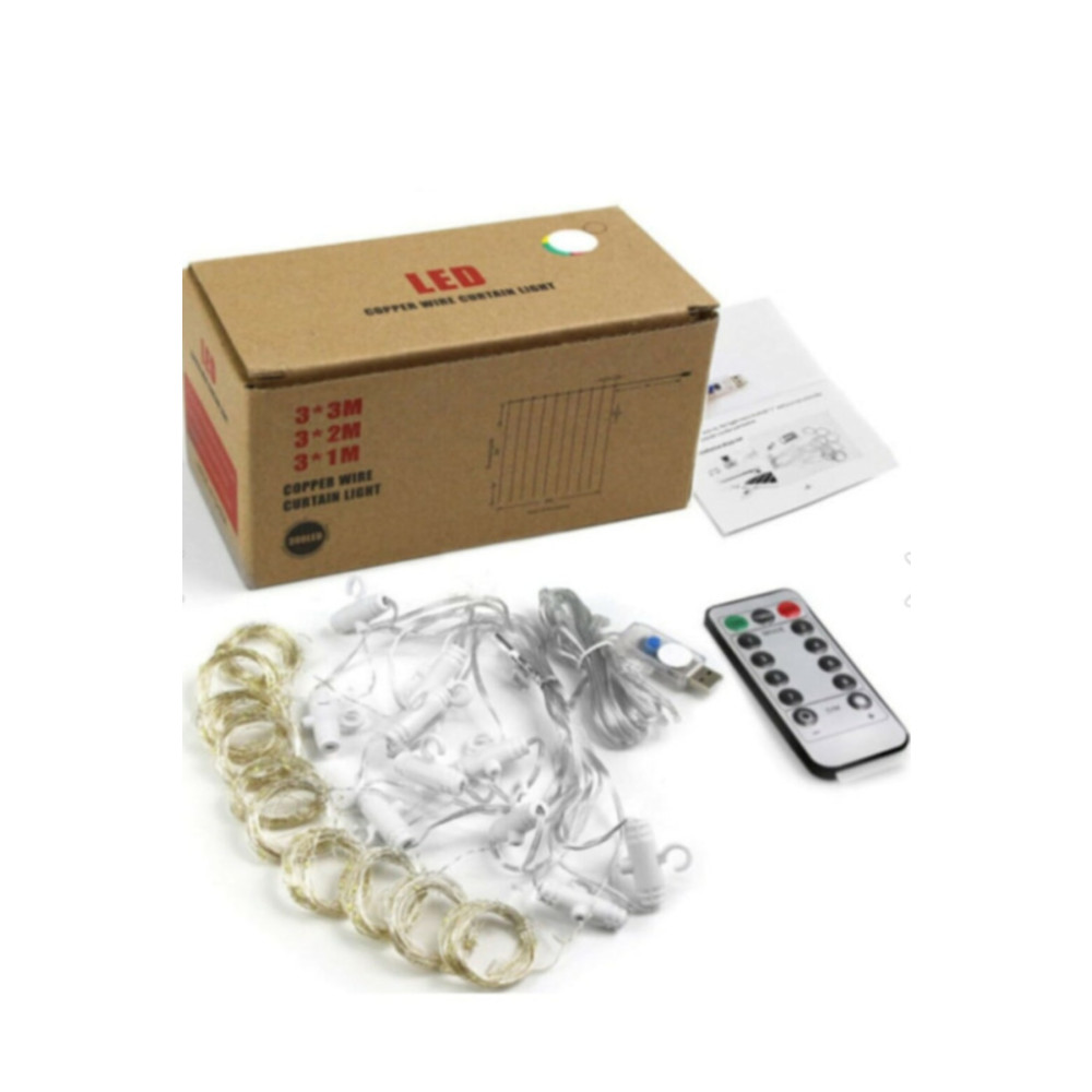 ledison Kumandalı 8 Ayrı Moda Sahip 3mx3m ( 300 Cm X 300 Cm ) Perde Led Peri Led Usb 422 Yaş Günü & Parti Fiyatı