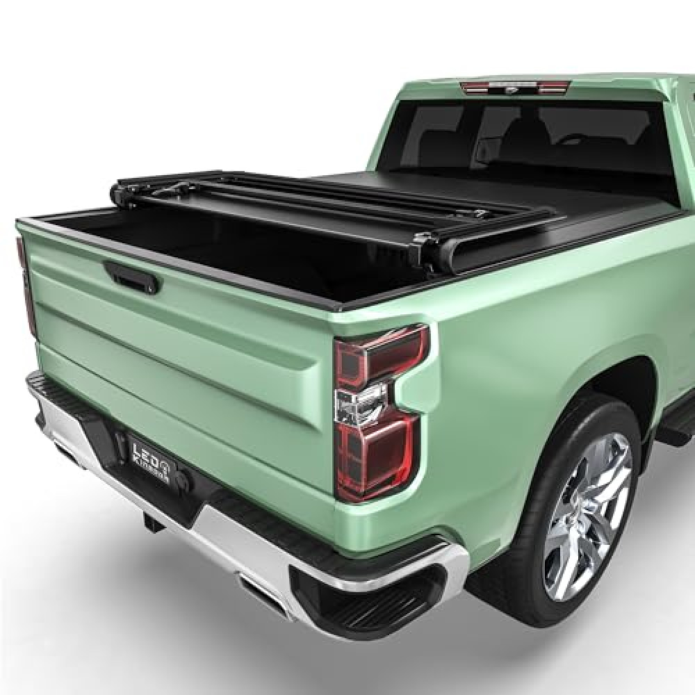 LEDKINGDOMUS Soft Tri-Fold Truck Bed Cover Fits for Chevy Silverado/GMC Sierra 1500 New Body Style 2019-2025 | 5'9" (70") Bed Without Multi-Flex Tailgate