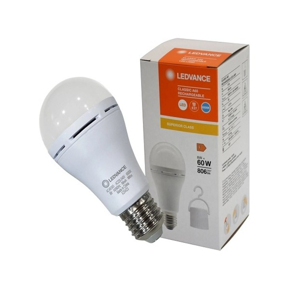 Ledvance Rech 8W/865 230V E27 Şarjlı Ampul - Beyaz Led Aydınlatmalar Fiyatı