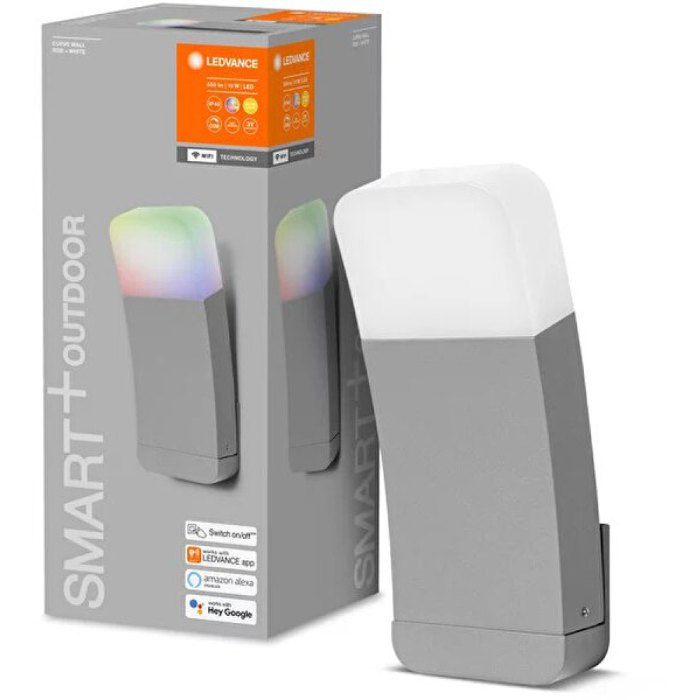 Ledvance Smart Wi-Fi Ip44 Rgb+W Gri Dış Mekan Eğri Aplik Aydınlatma Led Aydınlatmalar Fiyatı