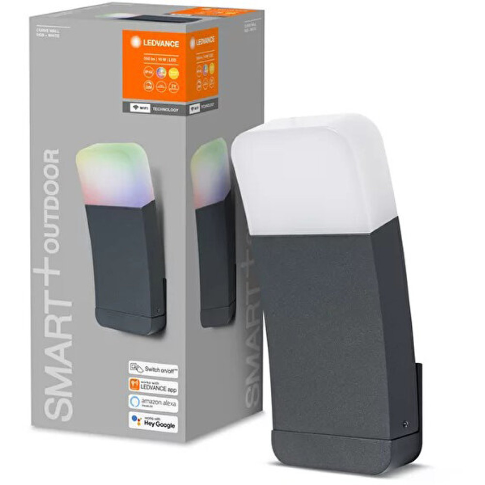 Ledvance Smart Wi-Fi Outdoor Ip44 Rgbw Siyah Curve Aplik Aydınlatma Led Aydınlatmalar Fiyatı
