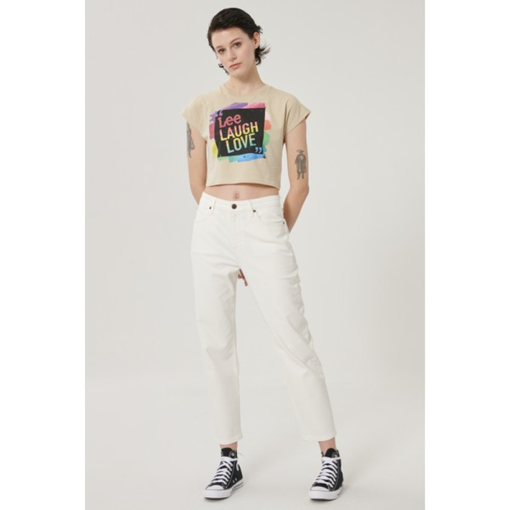 Lee Kadın Carol Straight Fit Yüksek Bel Crop Paça Ekru Esnek Jean Kot Pantolon Bayan Jeans / Kot Pantolon Fiyatı