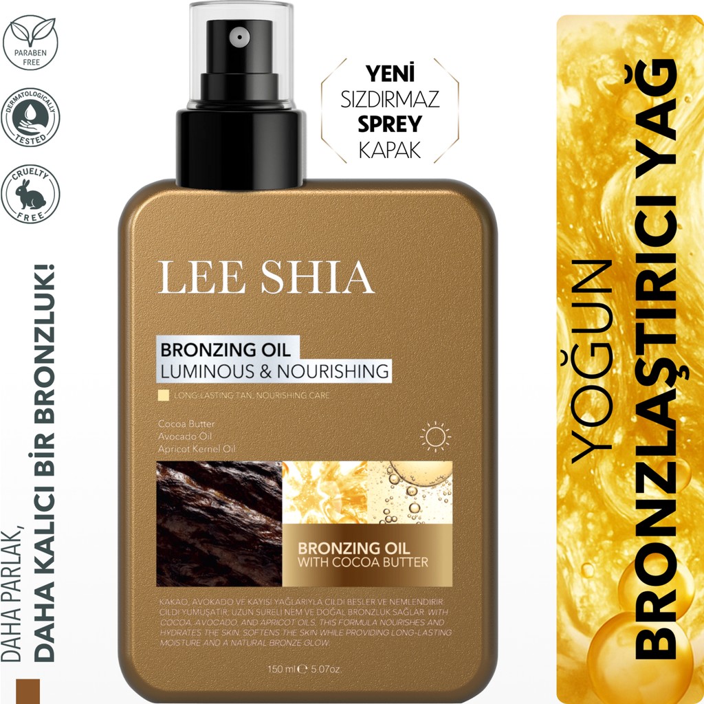 Lee Shia Yoğun Bronzlaştırıcı Yağ 150 ml Kakao ve Avokado Yağı ile Cilt Bakımı Diğer Fiyatı