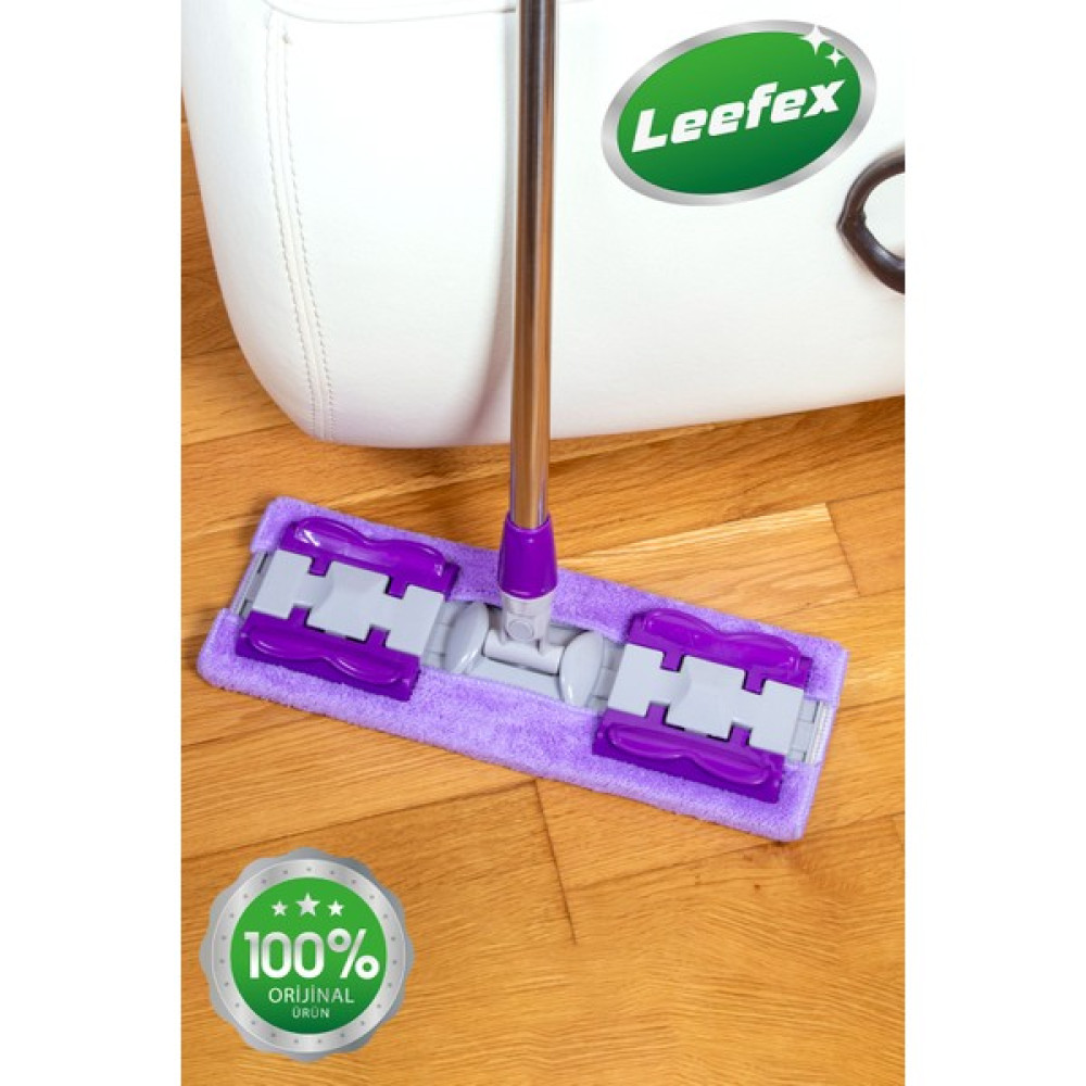 Leefex ( 1 Adet Yedek Bez Hediyeli ) Yer Mopu Fayans Duvar Yüzey Temizlik Mikrofiber Mandallı Mop Temizlik Malzemeleri Fiyatı