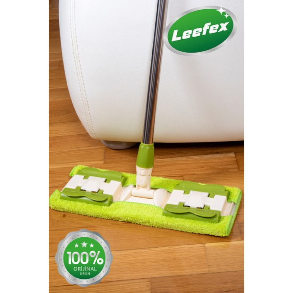 Leefex ( 1 Adet Yedek Bez Hediyeli ) Yer Mopu Fayans Duvar Yüzey Temizlik Mikrofiber Paspas Mandallı Mop Temizlik Malzemeleri Fiyatı