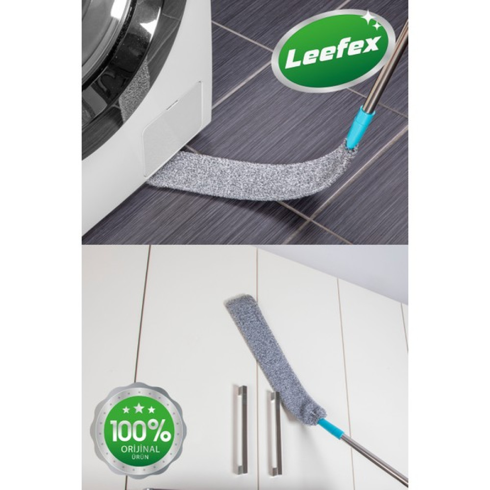 Leefex ( + 1 Yedekli ) Mikrofiber Başlıklı Girintili Yüzey Dip Köşe Raf Temizleme Mopu Toz Alma Fırçası Temizlik Malzemeleri Fiyatı