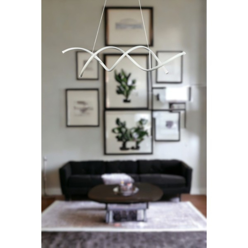 Legacy Lumora Modern Tasarım Beyaz Renk Beyaz Ledli Cafe - Mutfak - Salon 2 Li LED Avize Avize Fiyatı