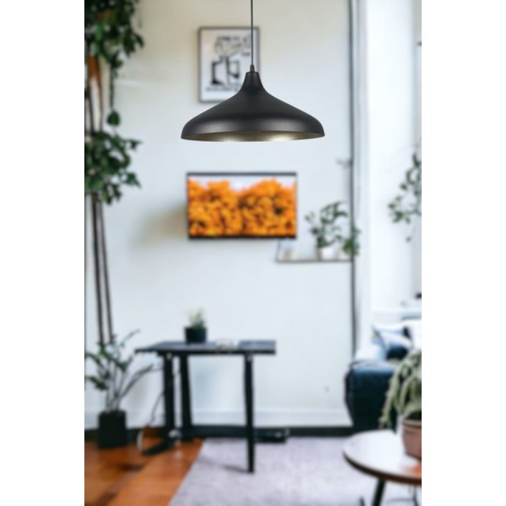 Legacy Nil Özel Tasarım Modern Dekoratif Cafe Siyah Içi Gold Renk Sarkıt Cafe - Mutfak Tekli Avize Avize Fiyatı