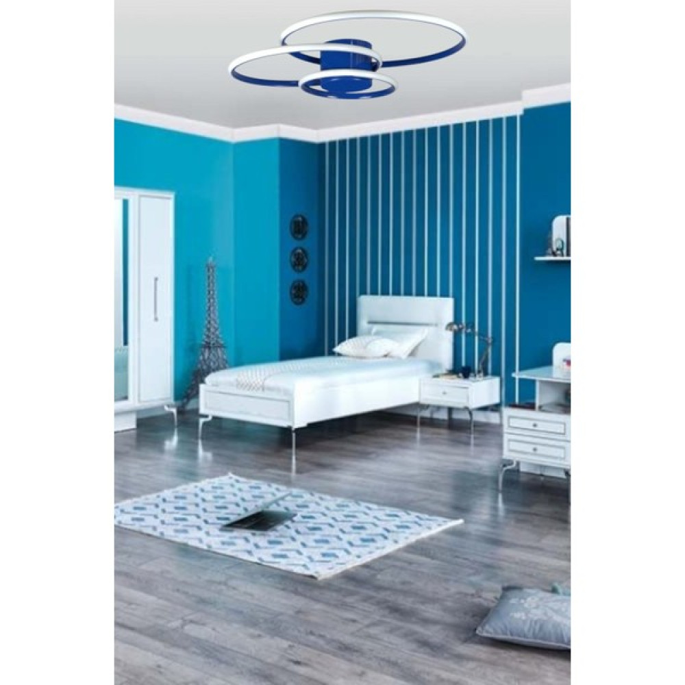 Legacy Sole Modern Tasarım Mavi Renk Salon - Mutfak - Çocuk Odası Beyaz LED 3 Lü Avize Avize Fiyatı