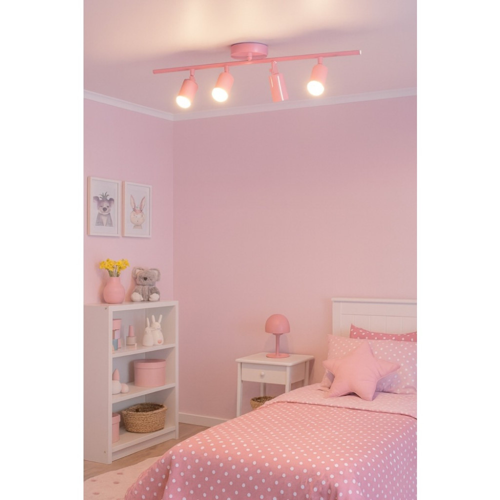 Legacy Spoti 4'lü Pembe Renk (Gün Işığı) Modern Tasarım Salon - Mutfak - Banyo Spot Ledli Sıralı Avize - 4 Avize Fiyatı