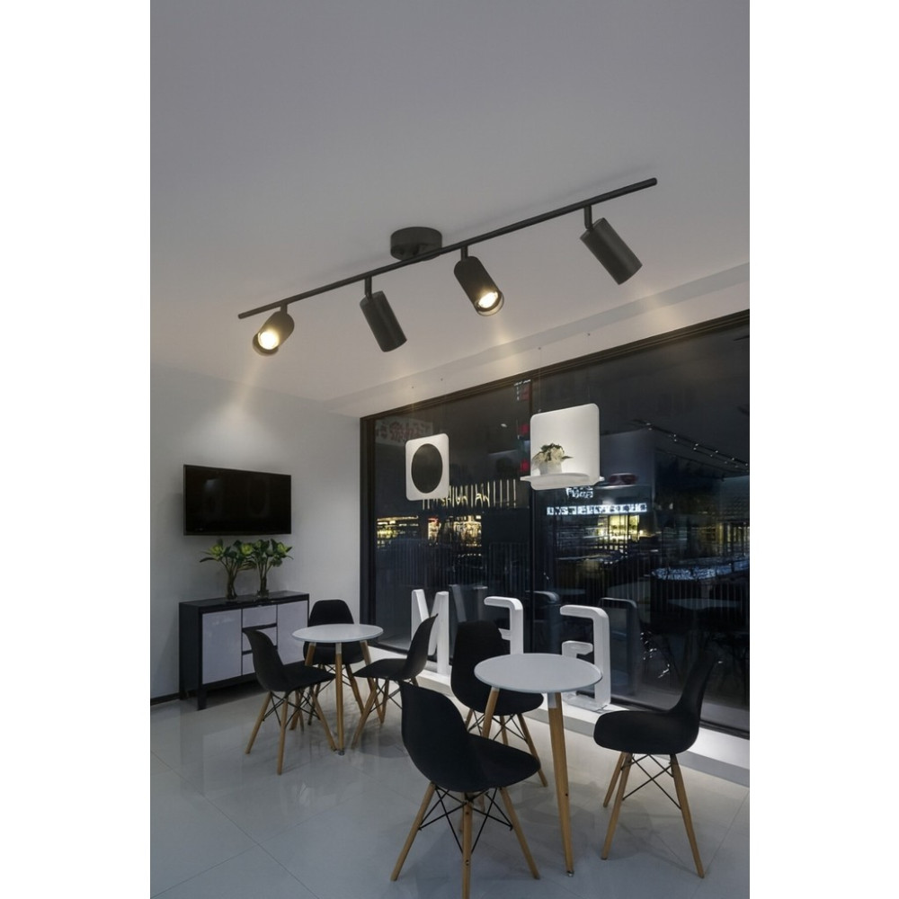 Legacy Spoti 4'lü Siyah Renk (Gün Işığı) Modern Tasarım Salon - Mutfak - Banyo Spot Ledli Sıralı Avize - 4 Avize Fiyatı