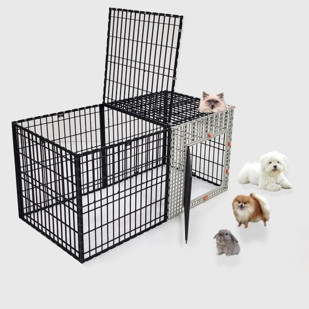 LEGANEST 60 x 120cm Yükseklik 60cm Eko Üstü Kapalı Tabanı Açık, Köpek Kafesi, Kedi, Tavşan, Çit, Kafes - Beyaz - Antrasit Evcil Hayvan Ürünleri Fiyatı