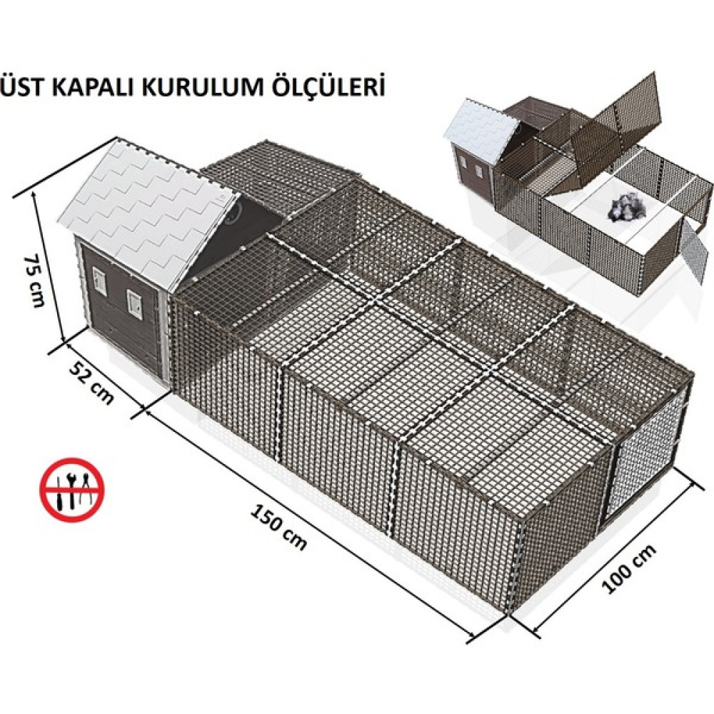 Leganest 75 x 100 x 352 cm Bahçeli Köpek Kedi Tavşan Evi Evcil Hayvan Ürünleri Fiyatı