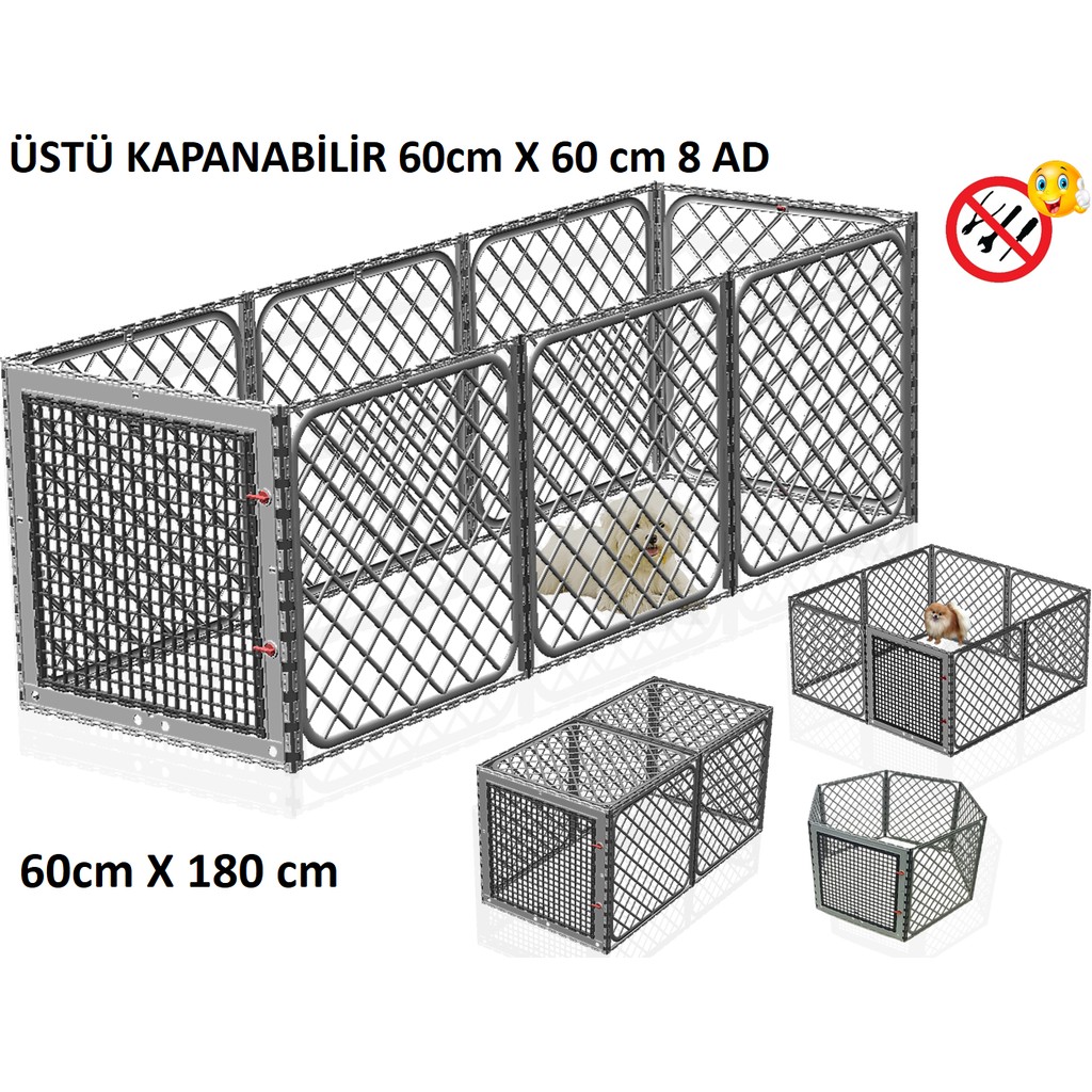 LEGANEST Üstü Kapanabilir 60CM x 60 cm 8 Ad Köpek,kedi, Tavşan Çiti Diğer Fiyatı
