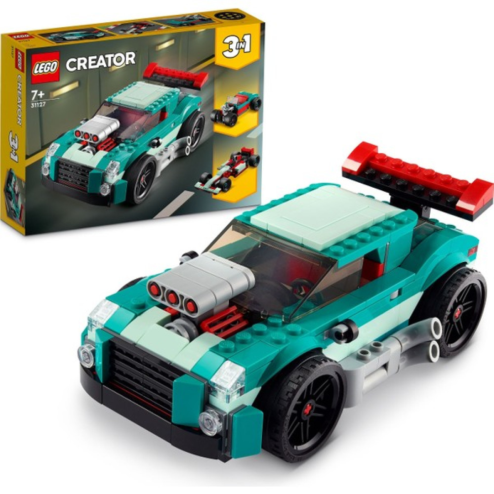 LEGO Creator 3#ü 1 Arada Sokak Yarışçısı 31127 - 7 Yaş ve Üzeri Çocuklar Için Büyük Motorlu Araba; Hot Rod Araba ve Yarış Arabası Içeren Oyuncak Yapım Seti (258 Parça) Oto Boyaları Fiyatı