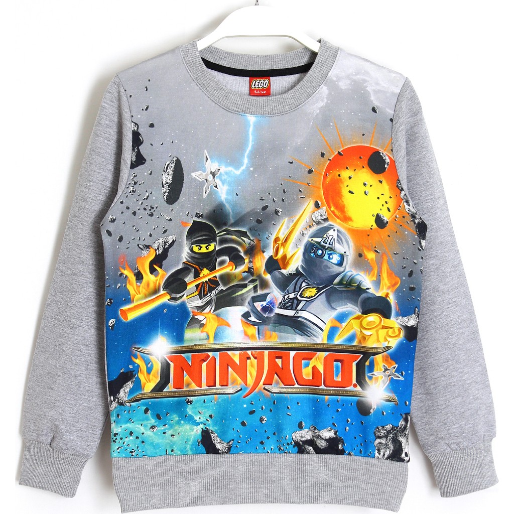 LEGO Ninjago Baskılı 3D Çocuk Mevsimlik Sweatshirt Gri Melanj 001-0001851 Anne Bebek Oyuncak Fiyatı