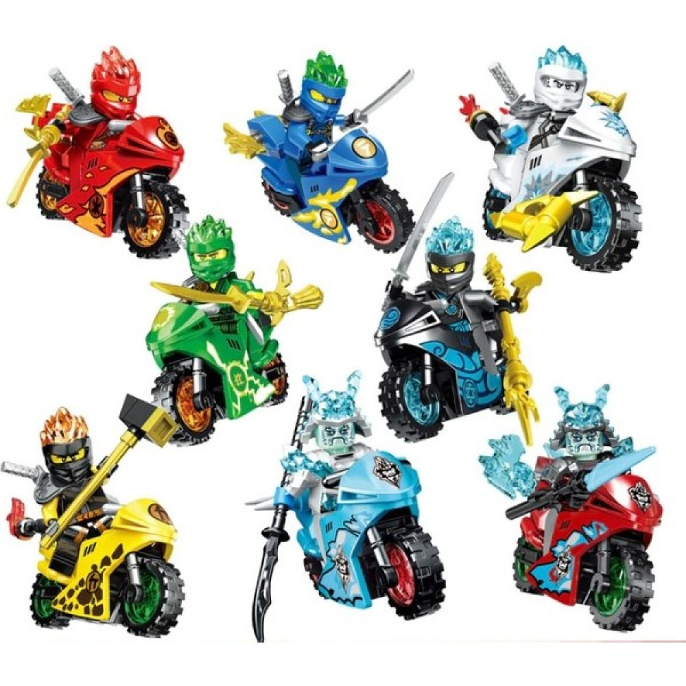 Legoedlyy Ninjago 8 Li Motorlu Set Mini Figür Set Yeni Ninjago LEGO Legolar ( Yapım Oyuncakları ) Fiyatı
